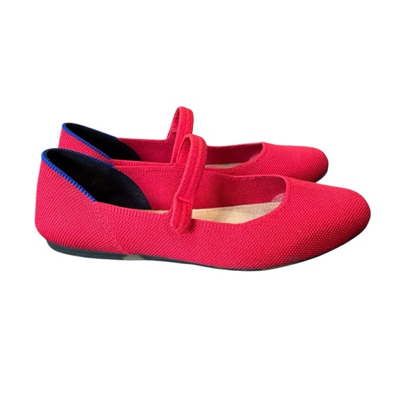 Rothy’s Lollipop Red Square Mary Jane Ballet Flats 6.5 Flexible Washable Preppy - Picture 6 of 11